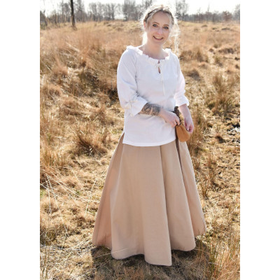 Falda medieval, bengala ancha, marrón claro  - 4