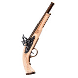 Pistola inglese in selce, Hadley 1760, colore avorio, replica  - 1