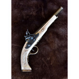 Pistola inglese in selce, Hadley 1760, colore avorio, replica  - 2