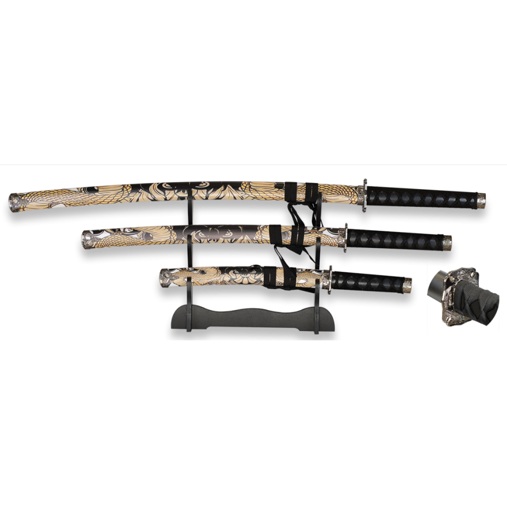 Set Composto por Katana,Wakizashi e Tanto com Suporte, modelo4  - 1