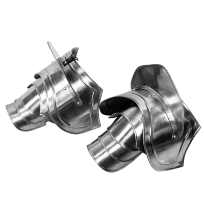 Spallacci da guerriero medievale, acciaio morbido di calibro 20  - 5