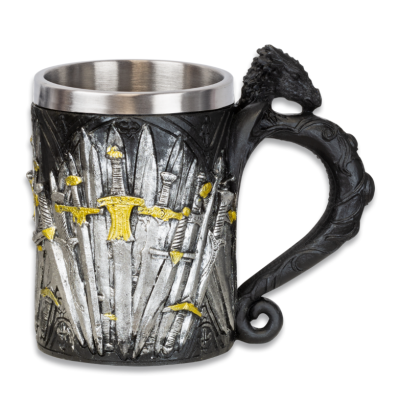 Caneca Dragão com espadas Em Alumínio E Resina  - 1
