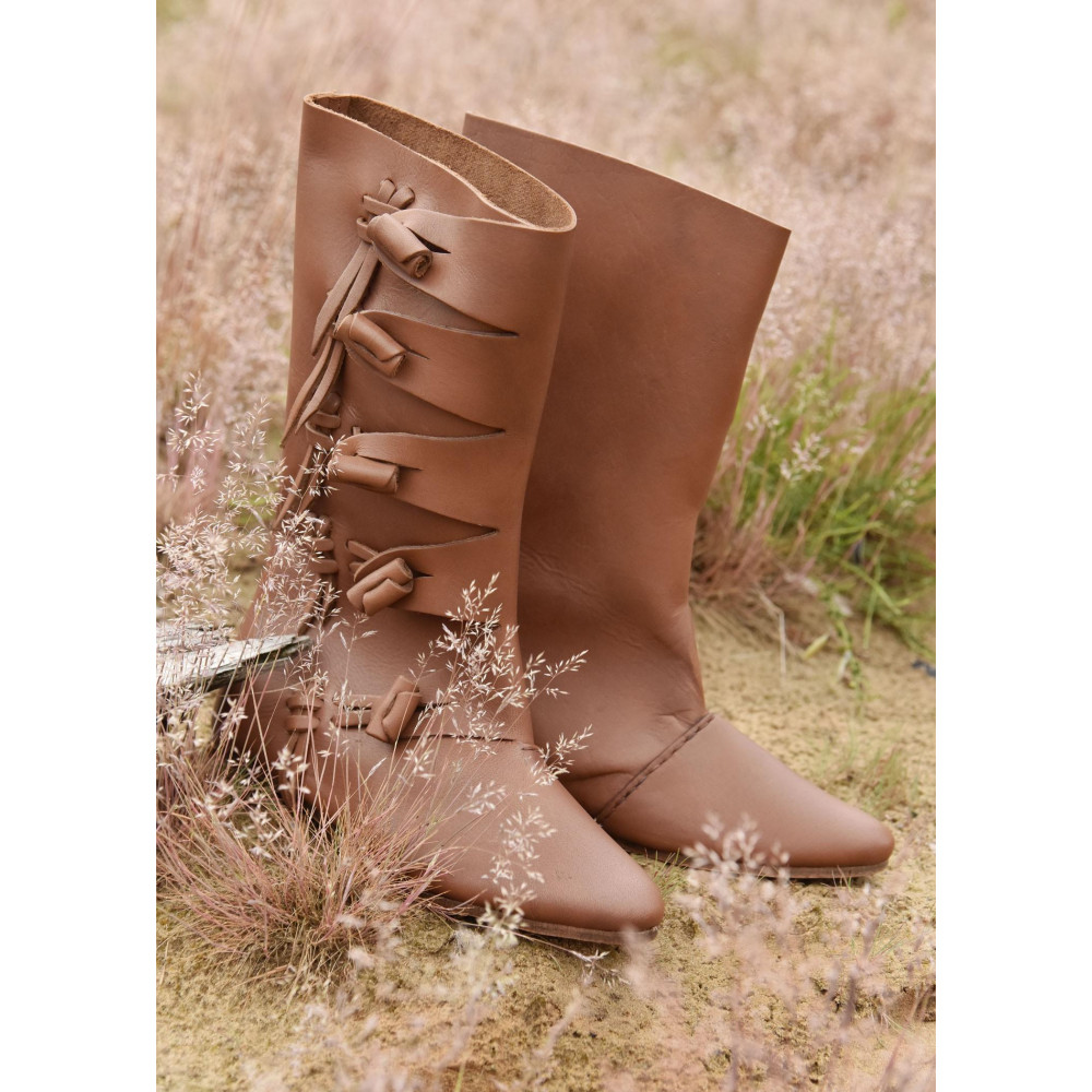 Botas Viking Medievais com Alavancas, Marrom  - 2