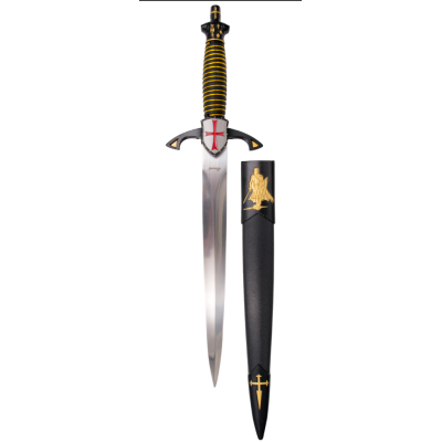 Adaga Templária ornamentada cruz, com bainha  - 3