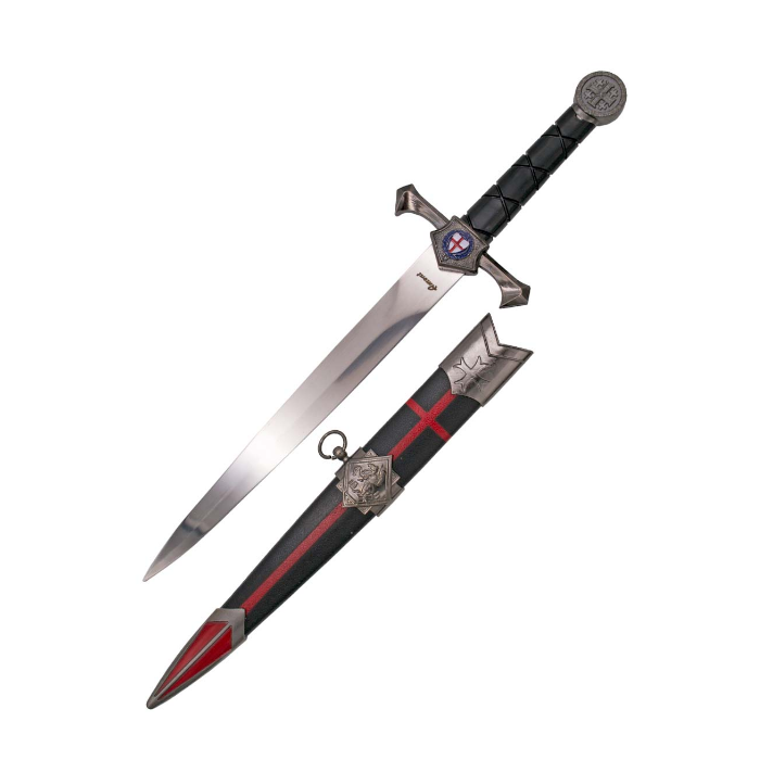 Daga templaria de níquel 40cm, con funda  - 3