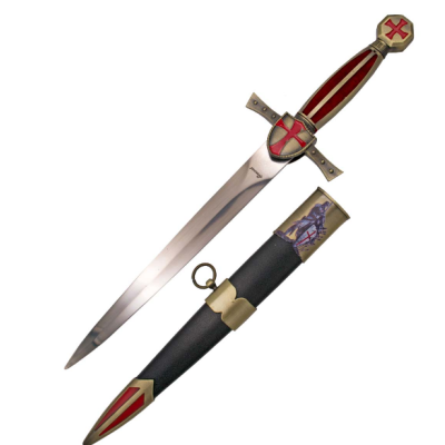 Dague templière en nickel 40cm, avec gaine  - 2