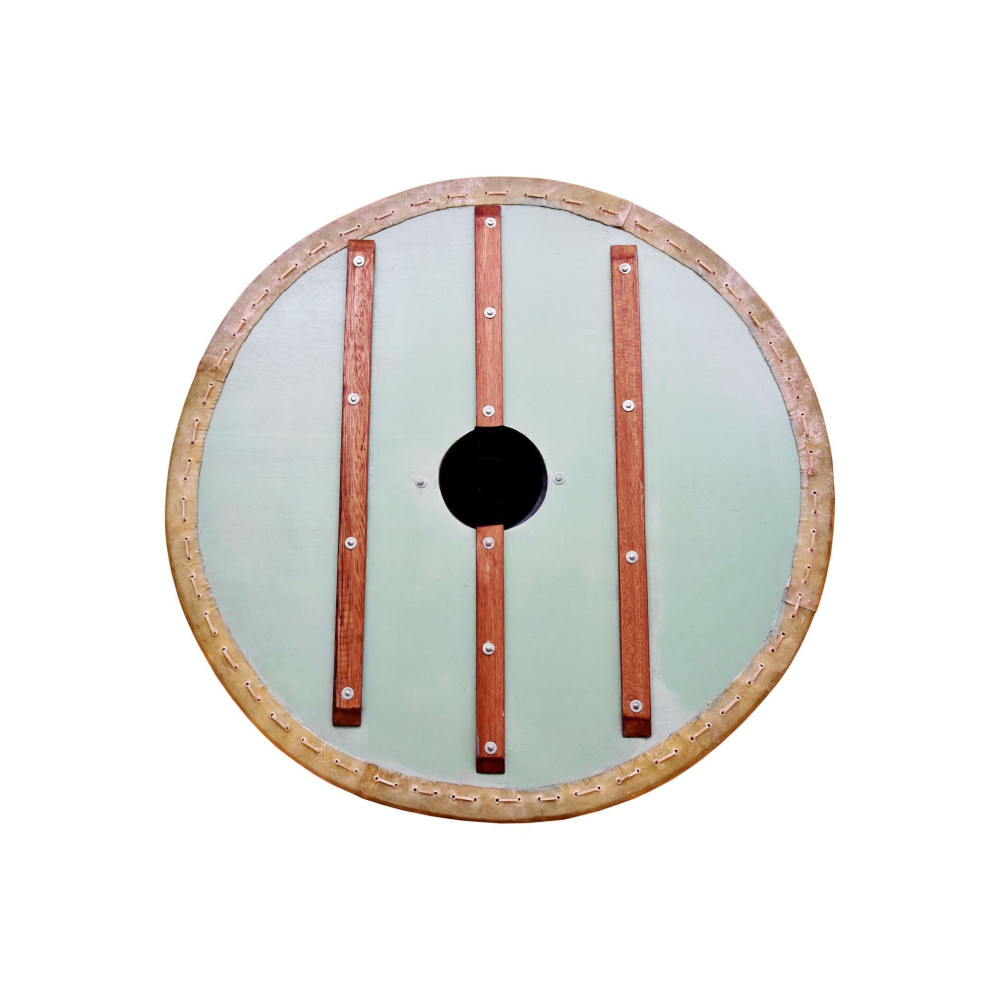 Bouclier viking 'Fenrir' avec bord de peau brute, 80 cm  - 1