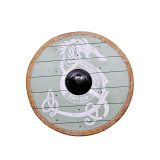 Bouclier viking 'Fenrir' avec bord de peau brute, 80 cm  - 2