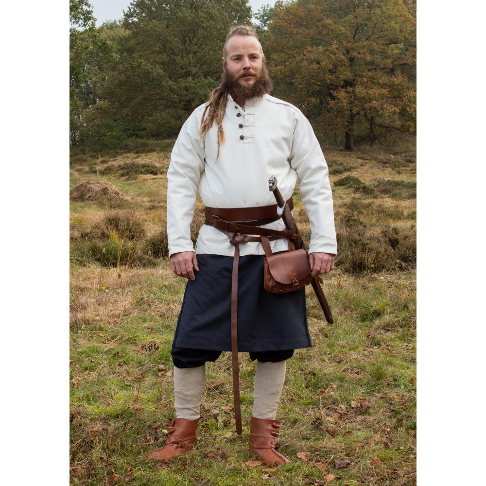 Chemise sans lacet médiéval robuste, blanc  - 3