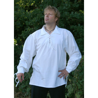 Camisa de algodón medieval tardío, natural  - 2