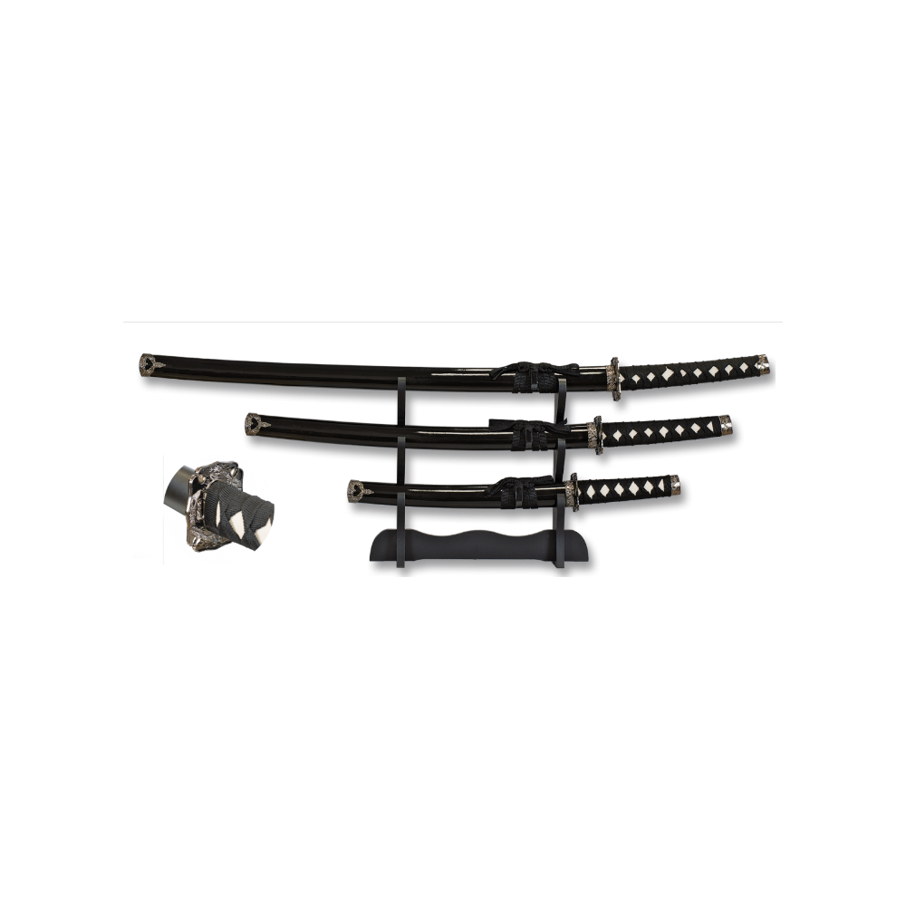 Set Katana Imperial, Composto por Katana,Wakizashi e Tanto com Suporte,modelo1  - 1
