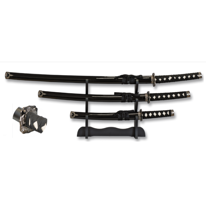 Set Katana Imperial, Composto por Katana,Wakizashi e Tanto com Suporte,modelo1  - 1