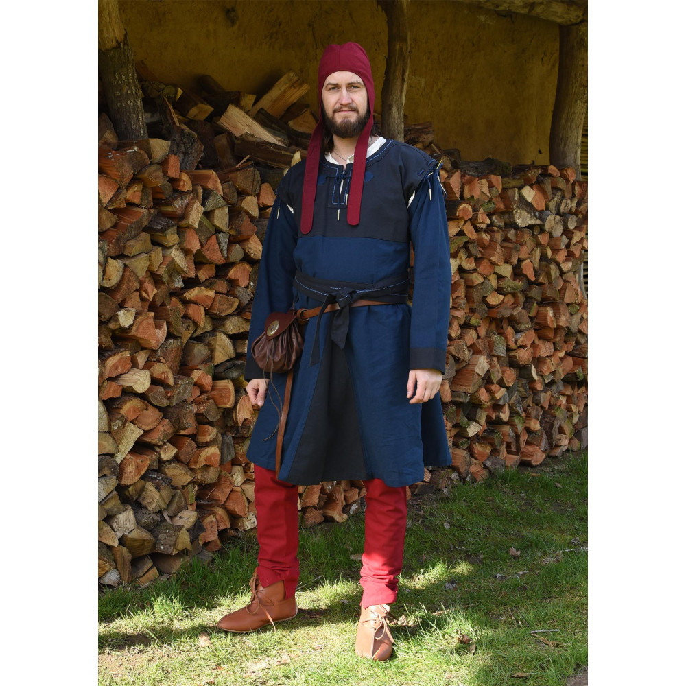 Meia-calça medieval com atacadores, vermelha  - 2