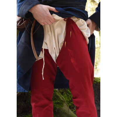Meia-calça medieval com atacadores, vermelha  - 3