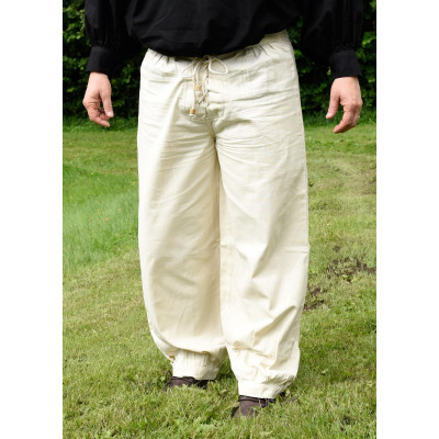 Calças com cordão (calças), cor natural  - 3