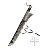 Couteau à saxophone long, acier abricot, manche/os en bois, noir  - 2