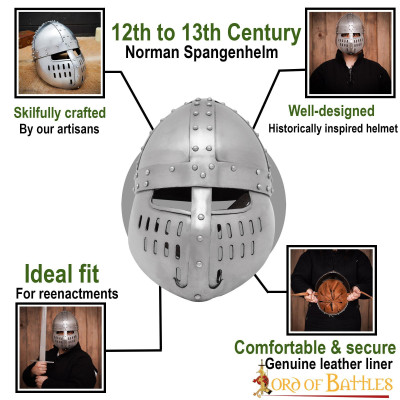 Helmspangenhelm del cavaliere normanno del 12 ° secolo al XIII Calibro 16 - 3