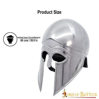 Casco griego hoplita de acero corintio con forro de cuero calibre 18  - 5