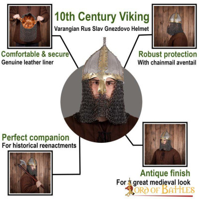 Casco vikingo Varego Rus Slav Gnezdovo del calibre del siglo 16  - 5