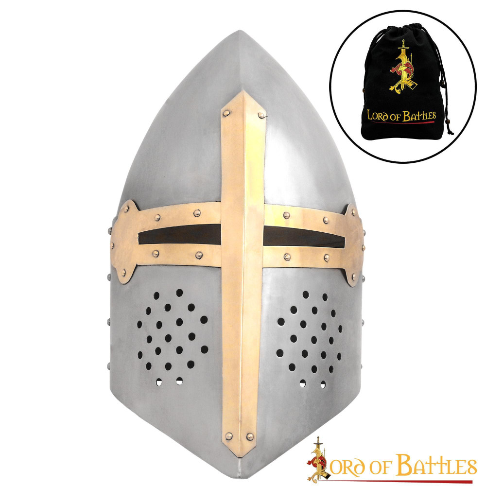 Helm Pan de Azúcar Casco Medieval Crusader Knight Calibre 16  - 2