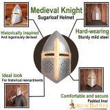 Helm Pan de Azúcar Casco Medieval Crusader Knight Calibre 16  - 4