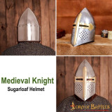 Helm Pan de Azúcar Casco Medieval Crusader Knight Calibre 16  - 5