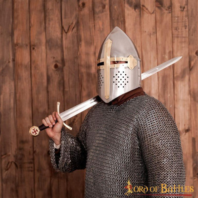 Helm Pan de Azúcar Casco Medieval Crusader Knight Calibre 16  - 6