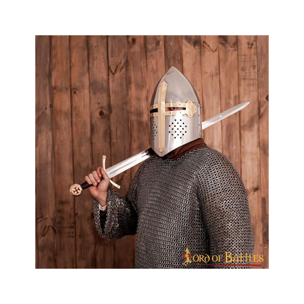 Helm Pan de Azúcar Casco Medieval Crusader Knight Calibre 16  - 6