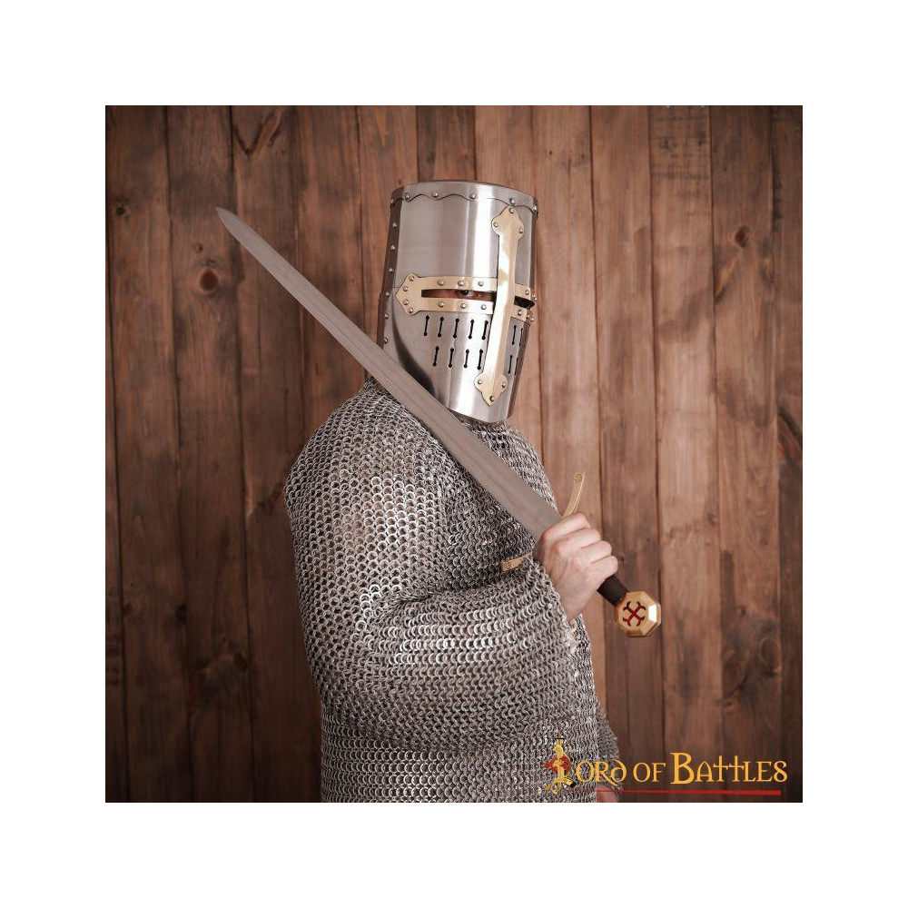 Casco grande del siglo 13 / timón de olla, calibre de 16 mm  - 2