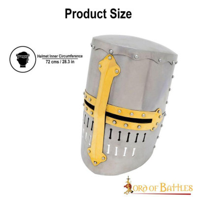 Casco grande del siglo 13 / timón de olla, calibre de 16 mm  - 3