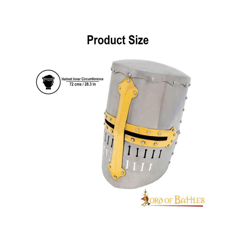Casco grande del siglo 13 / timón de olla, calibre de 16 mm  - 3