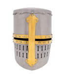 Casco grande del siglo 13 / timón de olla, calibre de 16 mm  - 7