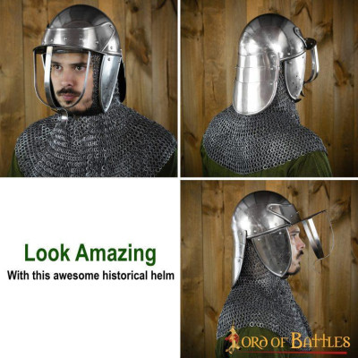English Civil War lobster pot helmet, 18th century caliber  - 5