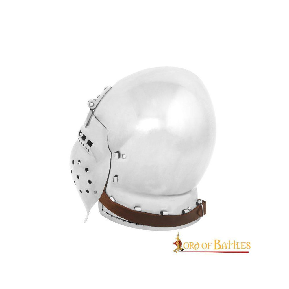 Casque médiéval entièrement fonctionnel Calibre BATTLE READY 16 Casque en acier  - 1