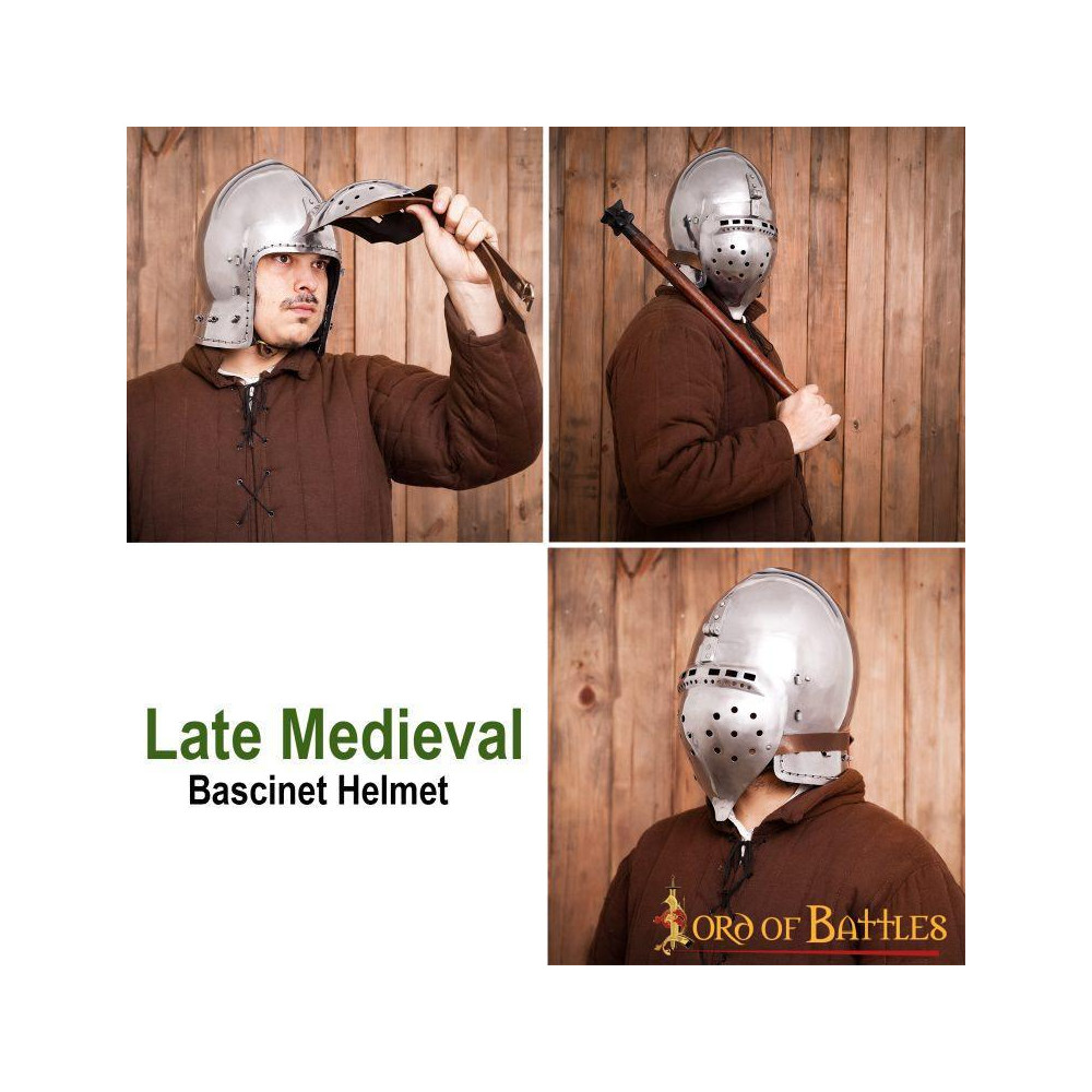 Casque médiéval entièrement fonctionnel Calibre BATTLE READY 16 Casque en acier  - 7
