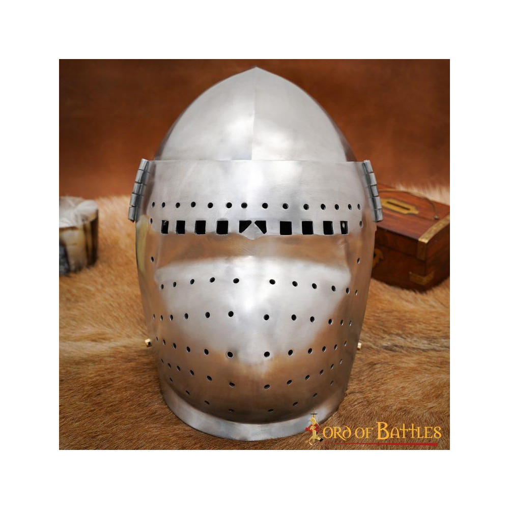 Casco Bascinet con visera completa del siglo XIV calibre 14mm  - 3