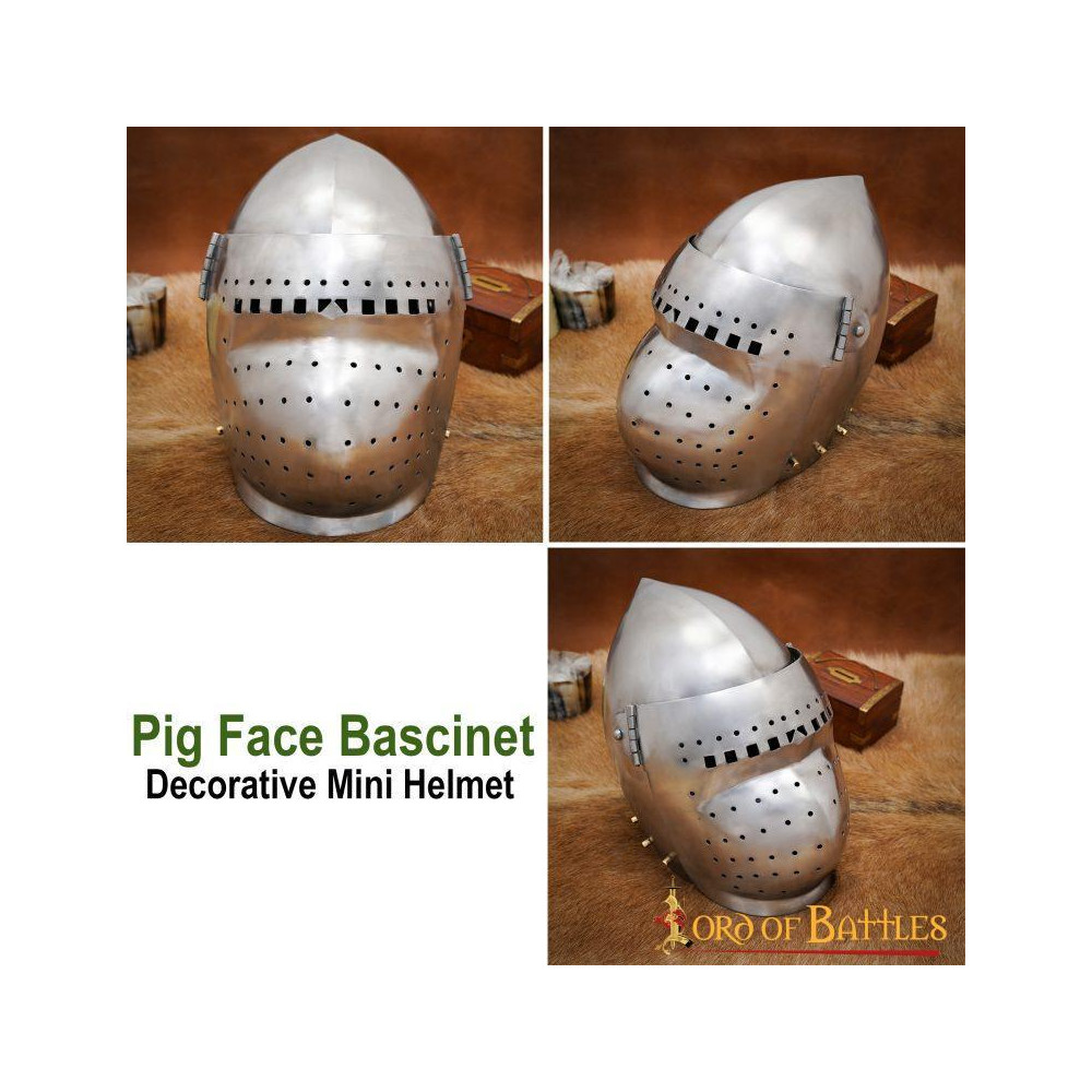 Casco Bascinet con visera completa del siglo XIV calibre 14mm  - 5