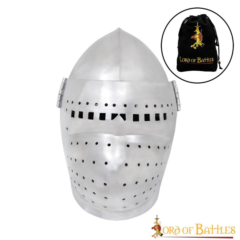 Casco Bascinet con visera completa del siglo XIV calibre 14mm  - 6