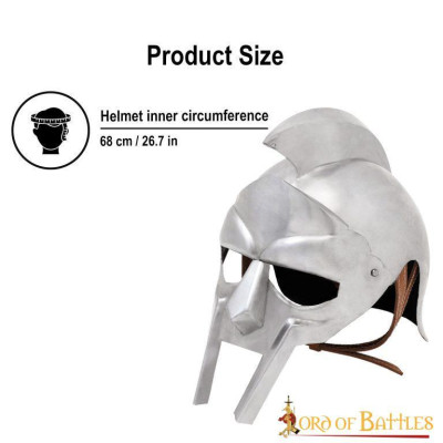 Casco de acero histórico Fierce Gladiator con forro de cuero calibre 18  - 3