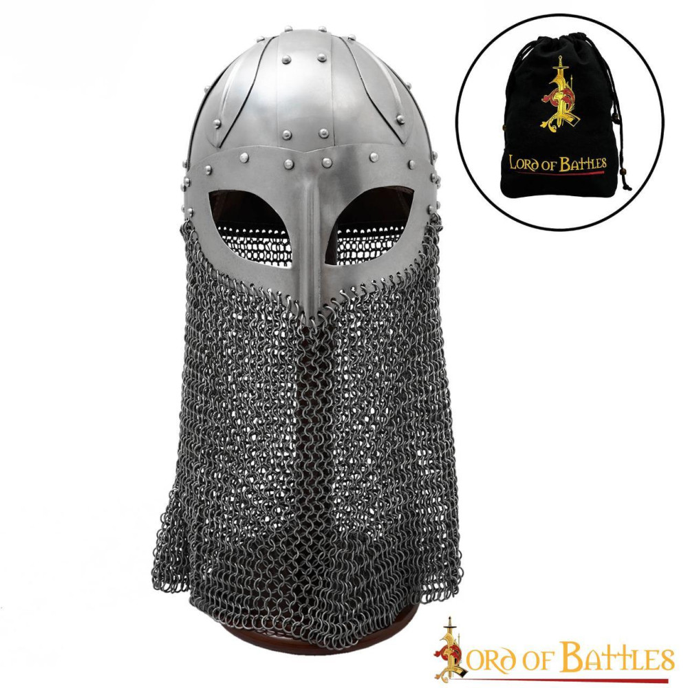 Viking Spectacle helmet with mesh quota Butted Camail caliber 16  - 6