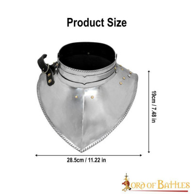 Elégant calibre Gorget Medieval Gorget Steel 16mm  - 2