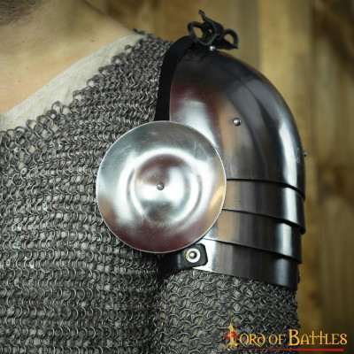 Hombreras de acero totalmente funcionales del siglo XIV con calibre Besagues 16  - 1