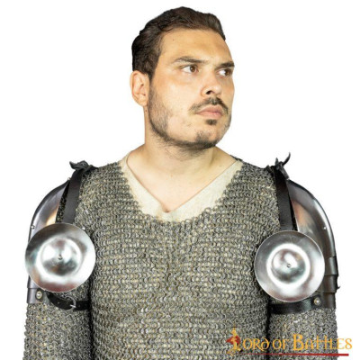 Épaulettes en acier entièrement fonctionnelles du 14ème siècle avec calibre Besagues 16  - 3