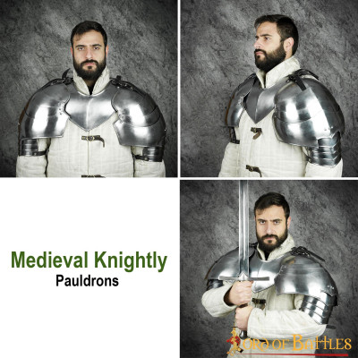 Ombreiras Grandes ombreiras medievais de cavaleiro calibre 18  - 7