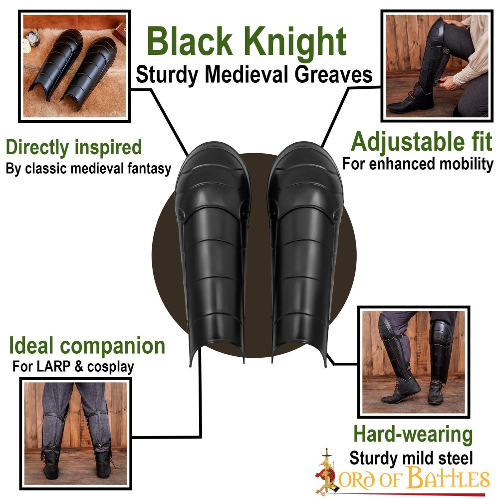 Grevas Dark Knight in acciaio con Poleyns / Knee Cops Calibro 18 - 6