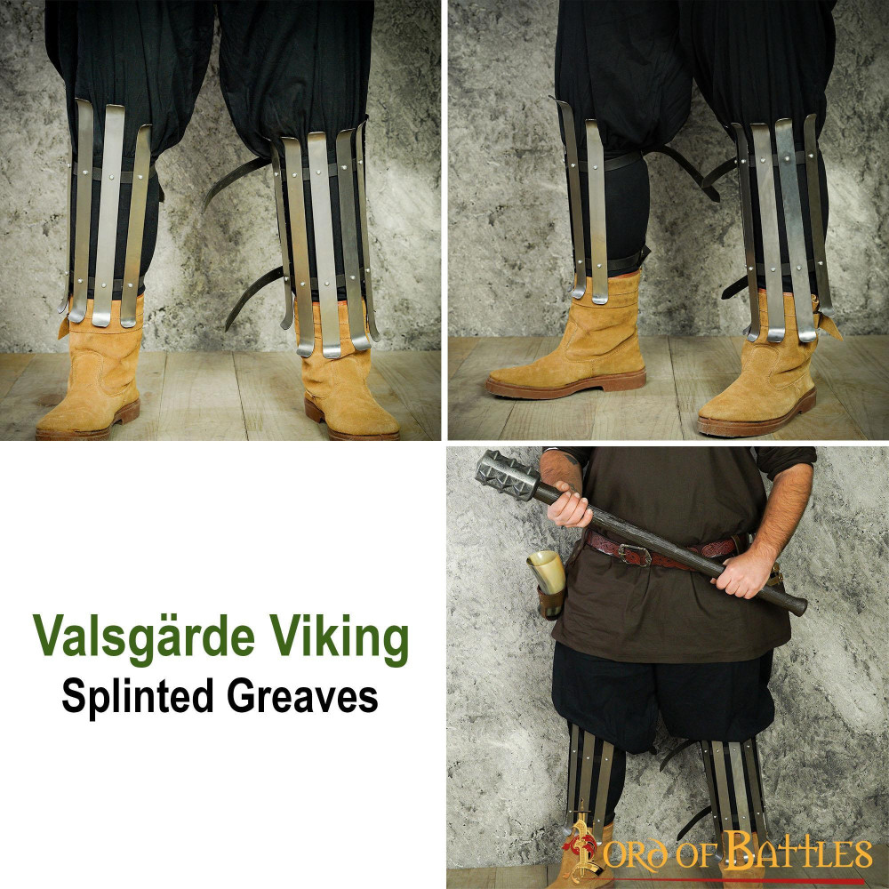 Viking Splinted Greaves Acero Grevas Calibre 16mm  - 6