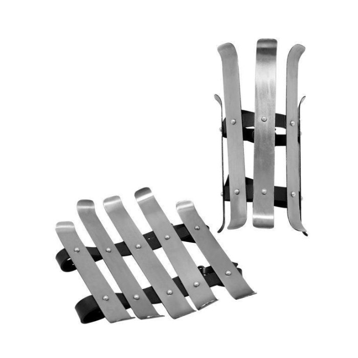 Viking Splinted Greaves Steel Grevas Calibre 16mm  - 7