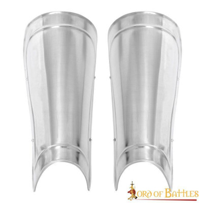 Steel greaves Medieval Fantasy Plain Greaves Armor LARP caliber 18  - 1