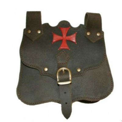 Medieval purse, for belt, Templar cross  - 2