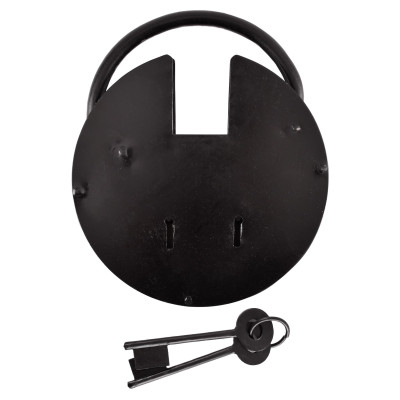 Cadeado redondo de masmorra com duas chaves, aprox. 18 cm de diâmetro  - 1